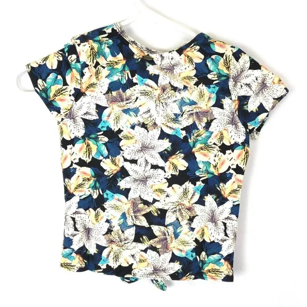 O’Neill Girl’s Tiller Short Sleeve Floral Rashguard Size 8